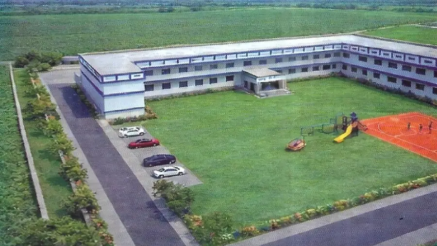 Aerial view of the school grounds
